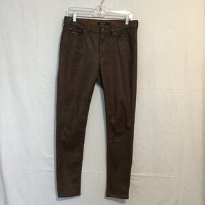 Lauren Ralph Lauren Brown Wax Coated Skinny Jeans  Size 6